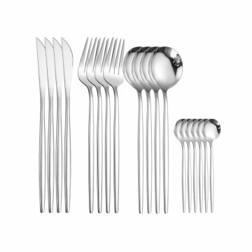 Kitchen Flatware Set Stainless Steel Cutlery Set Silver Forks Knives Spoons Cutlery Set 16 Pieces Dinnerware Sets Dropshipping