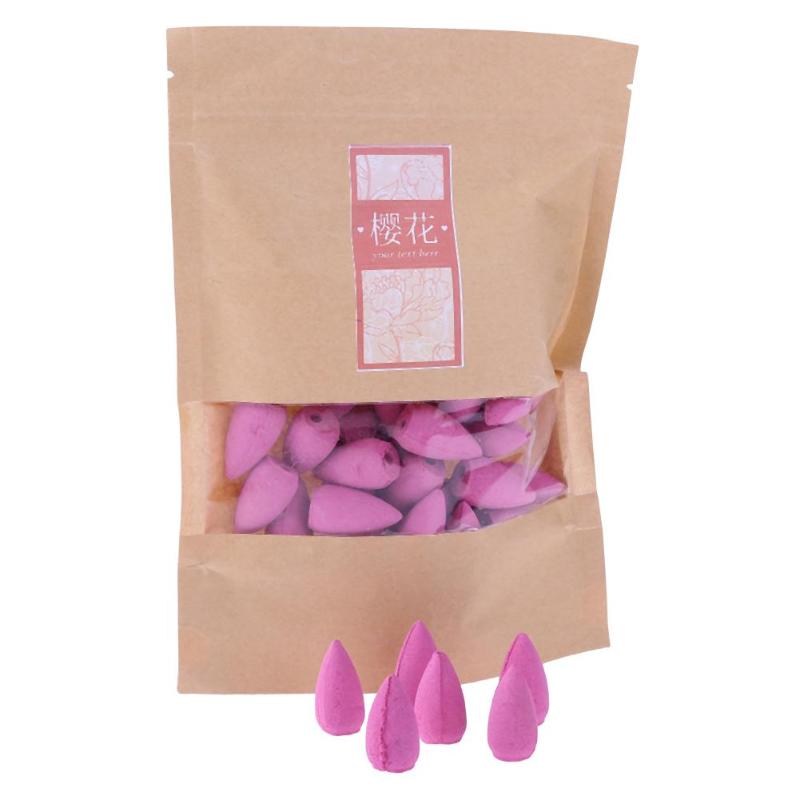 20pcs/bag Household Natural Backflow Incense Fragrant Reflux Aromatherapy Cones Lavender Tea Lily Incense Cones Flower Incense