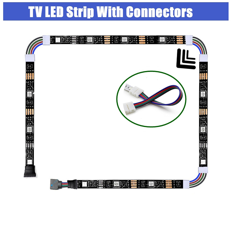 USB TV Light Strip With Connectors TUYA WIFI RGB LED Strip 5V TV Backlight 5050 Smart LED Tape With Alexa Google PC Backlight