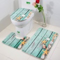 Green Plants Toilet Mats 3 Pieces Non-slip Floor Carpet For Bathroom WC Rugs Covers Set 26 Colors Creative Printing Foot Pad Mat