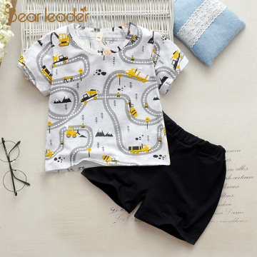 Bear Leader Boys Cartoon Pattern Clothing Sets New Fashion Kids Boy Summer Top and Shorts Outfit 2Pcs Children Baby Cool Clothes