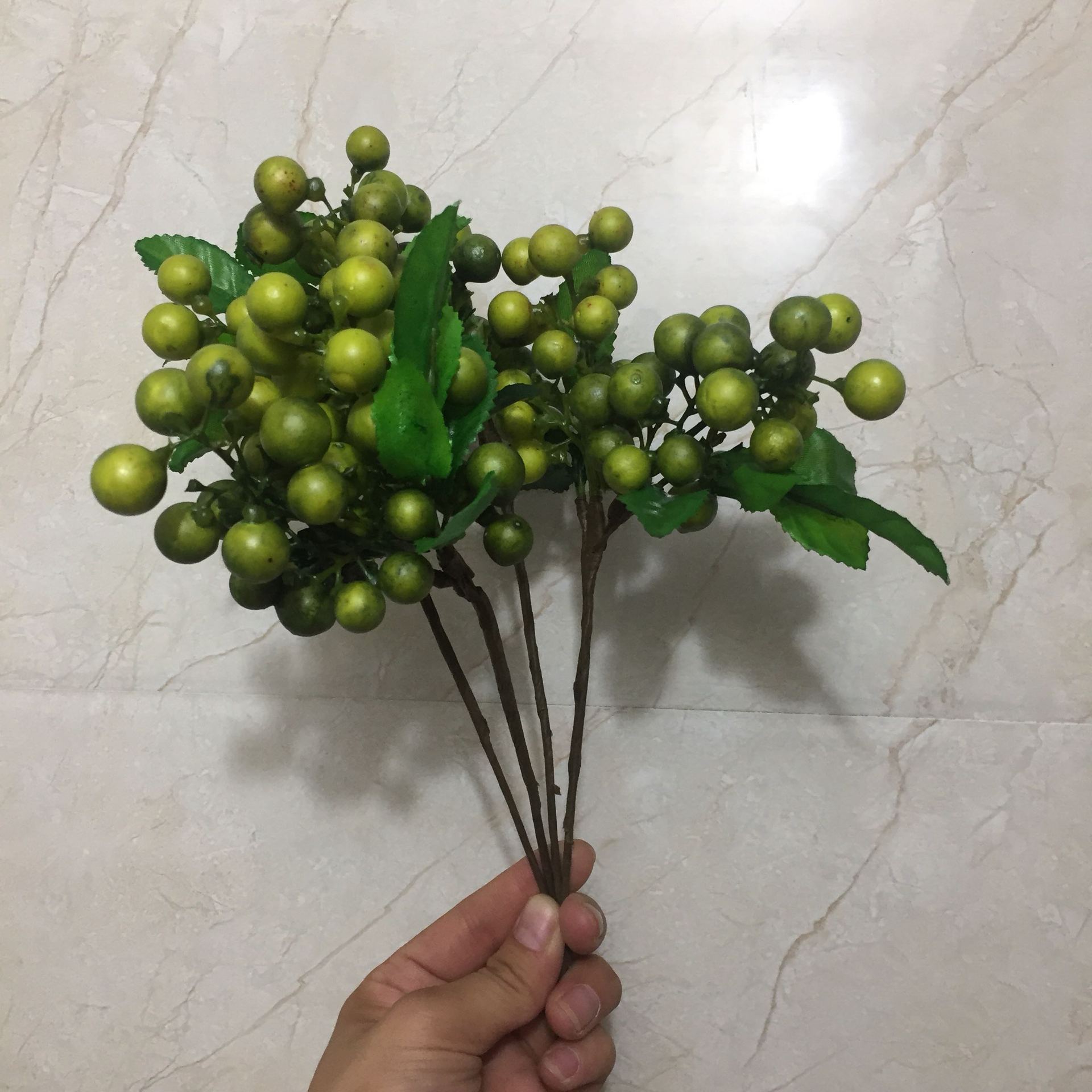 1 Bundle Artificial Blueberry Plant Flower Bud Fake Plants Decorative Wreath Berry For Wedding Home Party Decoration