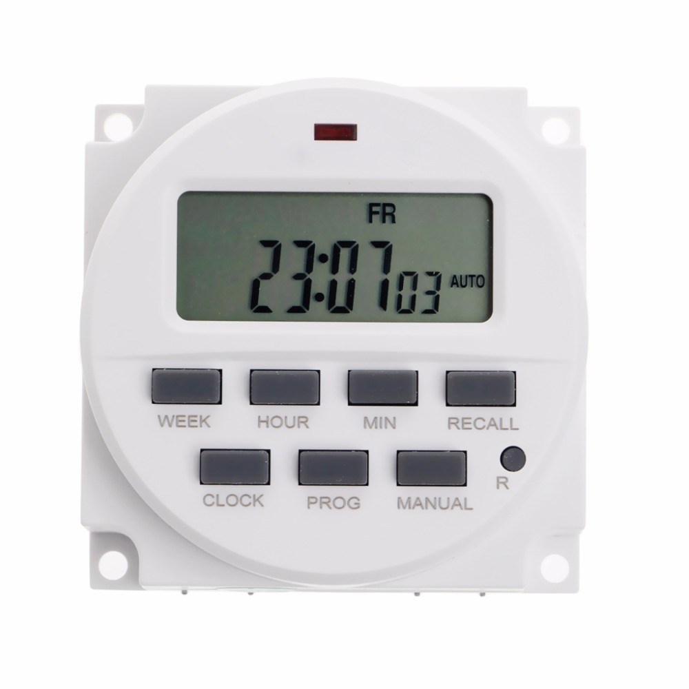 15.98 Inch LCD Digital Timer 220V AC 7 Days Programmable Time Switch TM618N-2 Digit Timers Switches