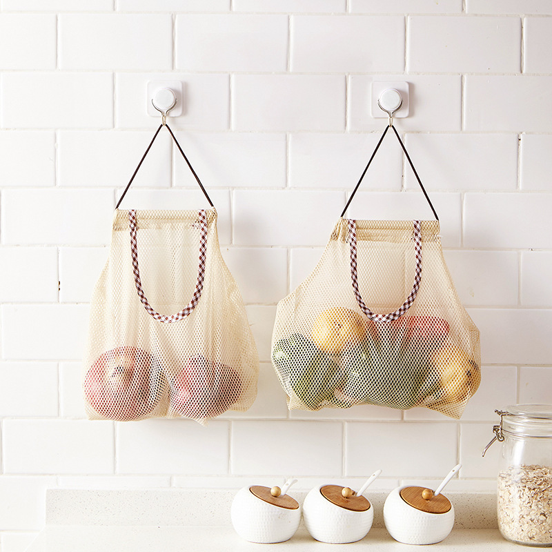 Creative Kitchen Vegetable Onion Potato Storage Bag Sundries Underwear Mesh Hanging Bag Kitchen Garlic Ginger Organizer Tools