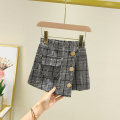 Baby Girl Shorts Spring Autumn Girls Plaid Woolen Skirt Shorts Fashion Kids Shorts Skirts 4-14 Years Baby Girl Clothes