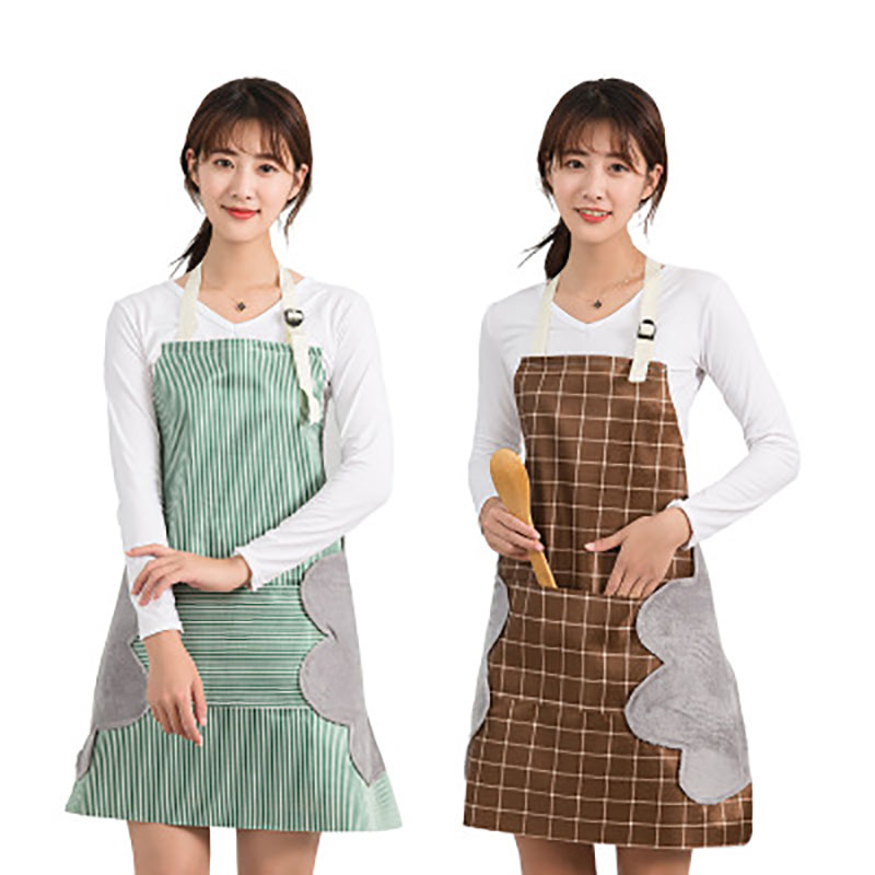 Kitchen Sleeveless Thicken Winter Apron Women,Water And Oil Proof Baking Cleaning Women Waist Apron With Hand Towel