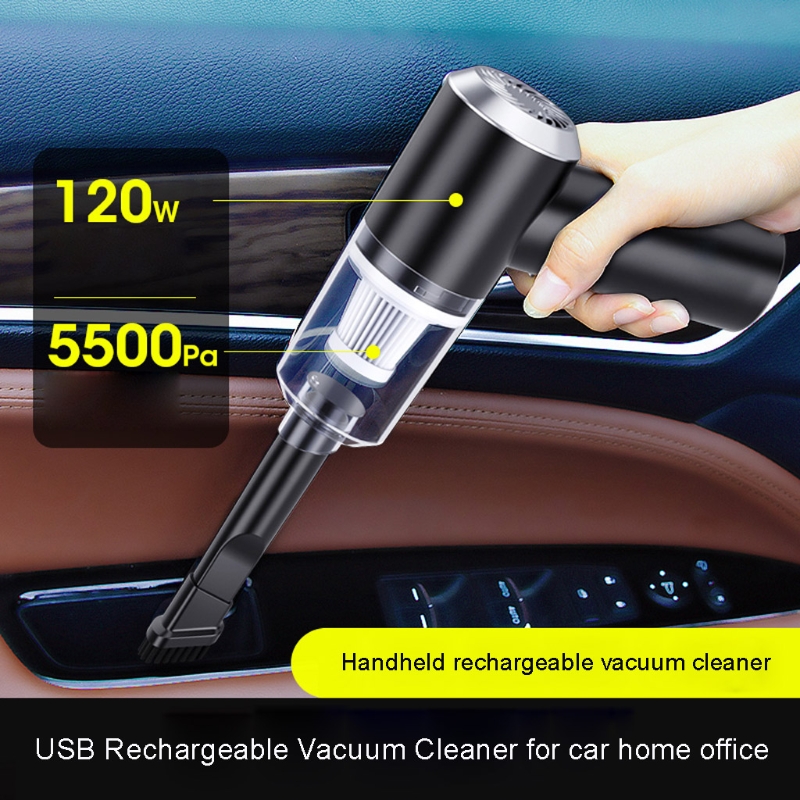 USB Rechargeable Cordless 5500Pa 120W Portable Handheld Powerful Wireless Car Vacuum Cleaner for SUV Truck Home Office Pet Hair