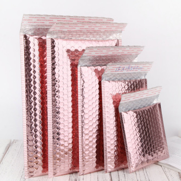 US stock 10 pieces /pack padded envelopes poly pink bubble mailers rose gold holographic bubble mailers for shipping and packing