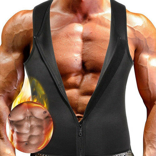 Plus Size Men's Sweat Vest Body Shape Thermo Slimming Sauna Suit Weight Loss Shapewear Ultra Neoprene Tight-fitting Trainer