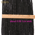 VERVES Crochet braids box braid 24 inch 22 Roots/pack Ombre Synthetic Braiding Hair extension heat resistant Fiber,grey,brown