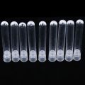 10PCS 13x75mm Lab Clear Plastic Test Tube Round Bottom Tube Vial with Cap Office Lab Experiment Supplies