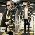 Girls Cotton-padded Outerwear Camouflage Coats Winter Children Warm Clothes Fashion Fur Collar Girls Jacket 4 6 8 10 12 13 Years