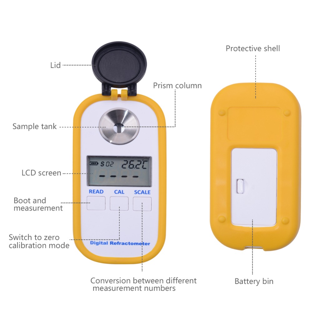 0-50% brix Coffee Sugar Meter TDS 0-25% concentration refractometer digital Portable electronic refractometer
