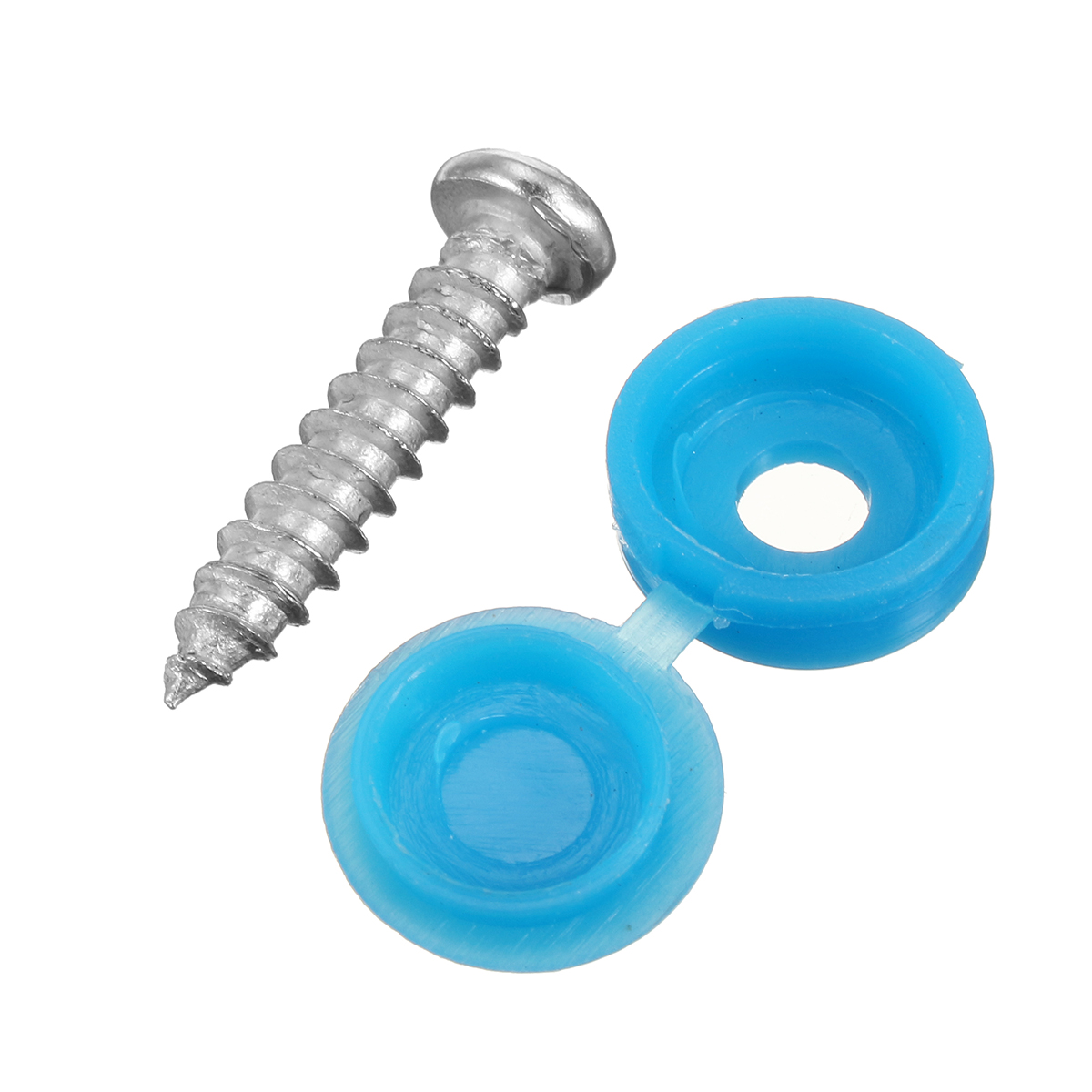 16pcs Universal Car Blue 22mm Number Plate Fixing Screws Caps Bolts Nuts Fitting Fixing Kit