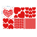 Red Heart Wall Decorative Stickers Window Sticker Valentine's Day Wedding Decor Living Room Home Decoration Accessories