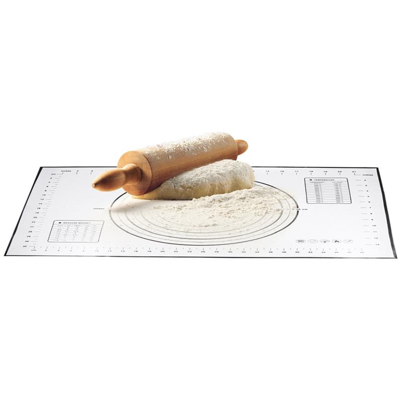 Silicone Pastry Mat Dough Rolling Mat with Measurements Non Stick Non Slip Baking Mat (60x40cm Black)