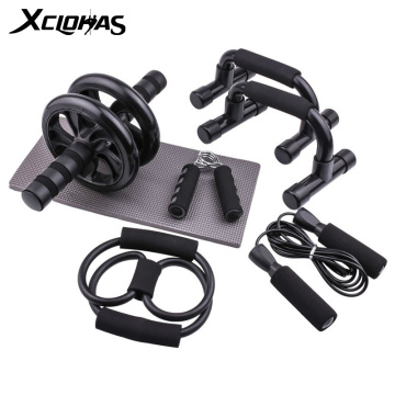 XC LOHAS Abdominal Wheel Roller With Push-ups Stands Jump Rope Ab Roller Hand Strengthener Muscle Trainer Fitness Equipment