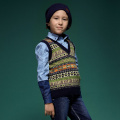 Boys Sweater Vest Argyle V Neck Sleeveless Pullover Knit School Waistcoat Boys Vest Waistcoat Sleeveless Jacket 4-12Y 4C0423