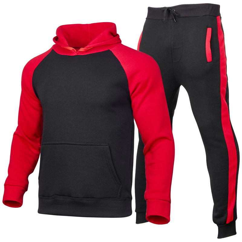 Men Hoodies And Pants Two Pieces Sports Set Casual Sportswear Tracksuit Running Clothing Men's Pullover Suit Plus Size