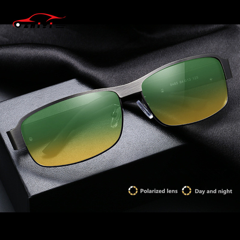ZHIYI Driver goggles day and night driving glasses vintage metal polarized night vision glasses anti-glaring anti-UV sunglasses