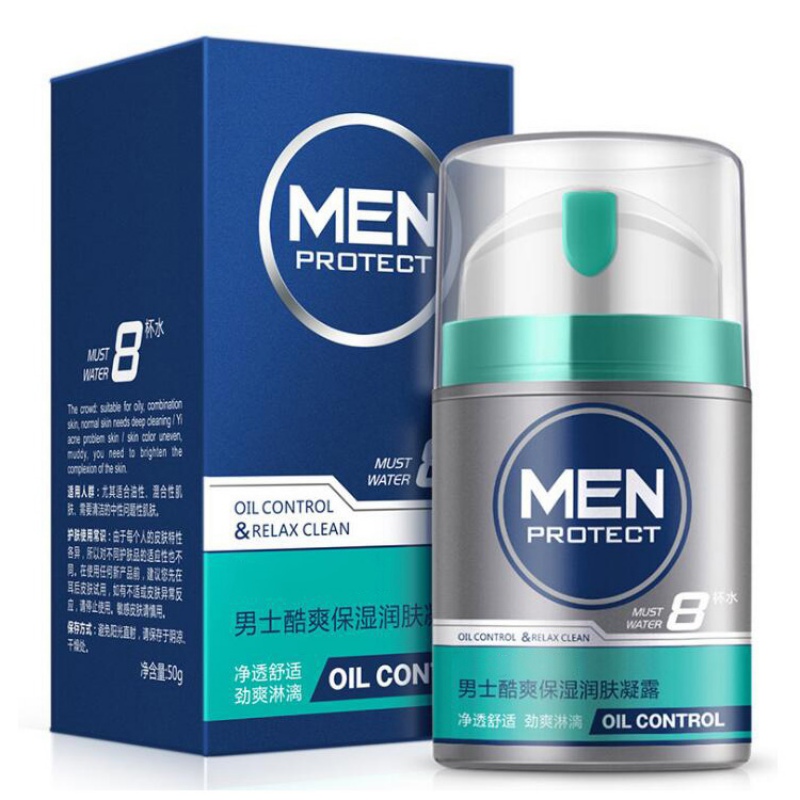 New Men Hydrating Moisturizing Gel Hyaluronic Acid Oil-Control Brighten Skin Tone Shrink Pores Men's Skin Care Whitening