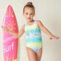 Julysand Swimwear Kids Coconut Tree Printed Colourful Splicing Children BathingSuit Fitness High-end One Piece Swimsuit for Girl