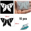 Silver Reflective Iron on Stickers Heat transfer Vinyl Sheet For Clothes DIY KT-77 10pcs