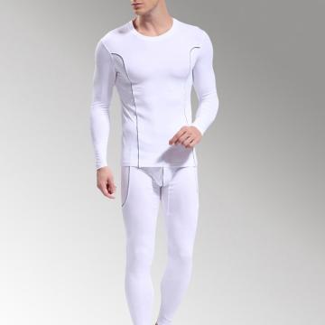Men Underwear Sets 2020 Fashion Stripe Pattern Long Sleeve Thermal Underwear Slim Top Pants Set Soft Warm Hight Stretch Pajamas