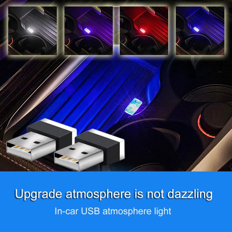 USB Light Mini Atmosphere Lights Colorful Car Ambient Light Decorative Lamp Emergency Lighting Portable Car Accessories