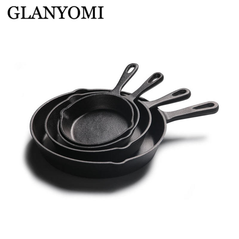 1PC Cast Iron Non-stick Skillet Frying Pan for Gas Induction Cooker Egg Pancake Pot Kitchen&Dining Tools Cookware Tamagoyaki