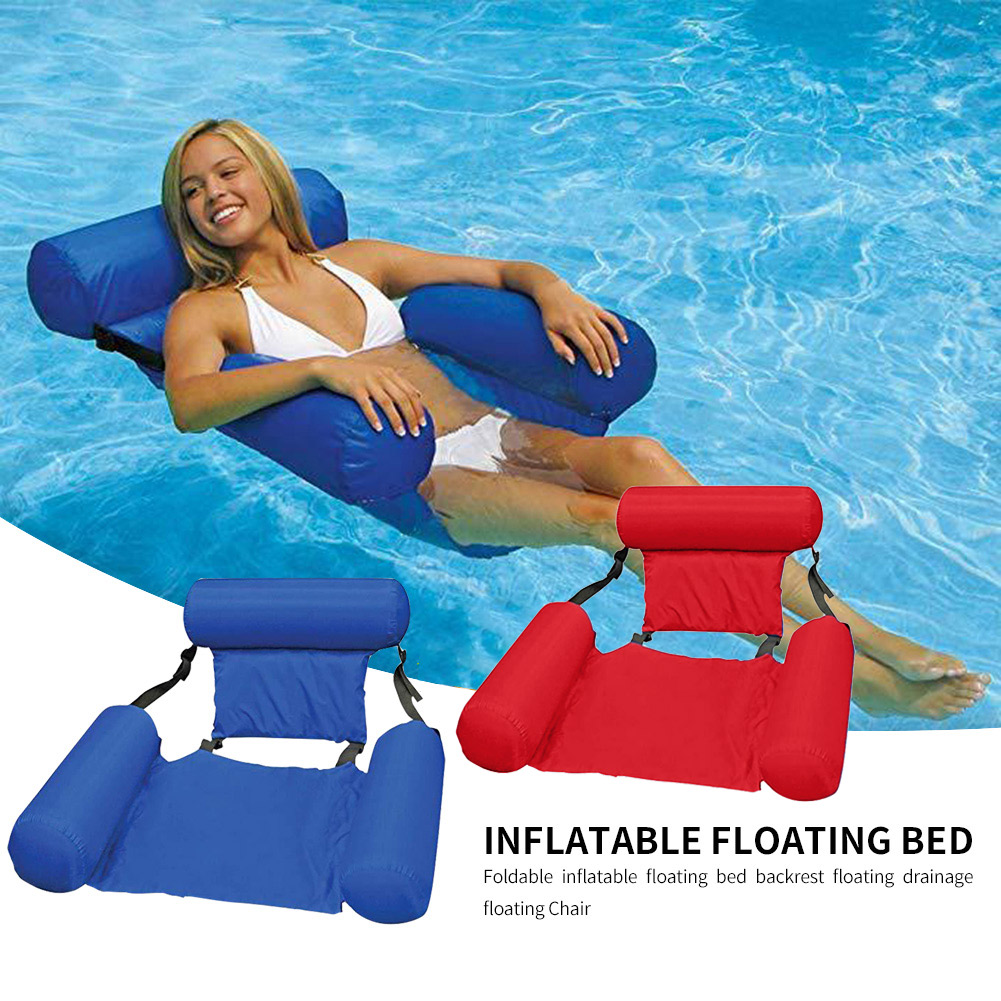 Swimming Pool Float Lounge Water Chair Summer Inflatable Foldable Floating Row Beach Swimming Pool Water Hammock Water Bed