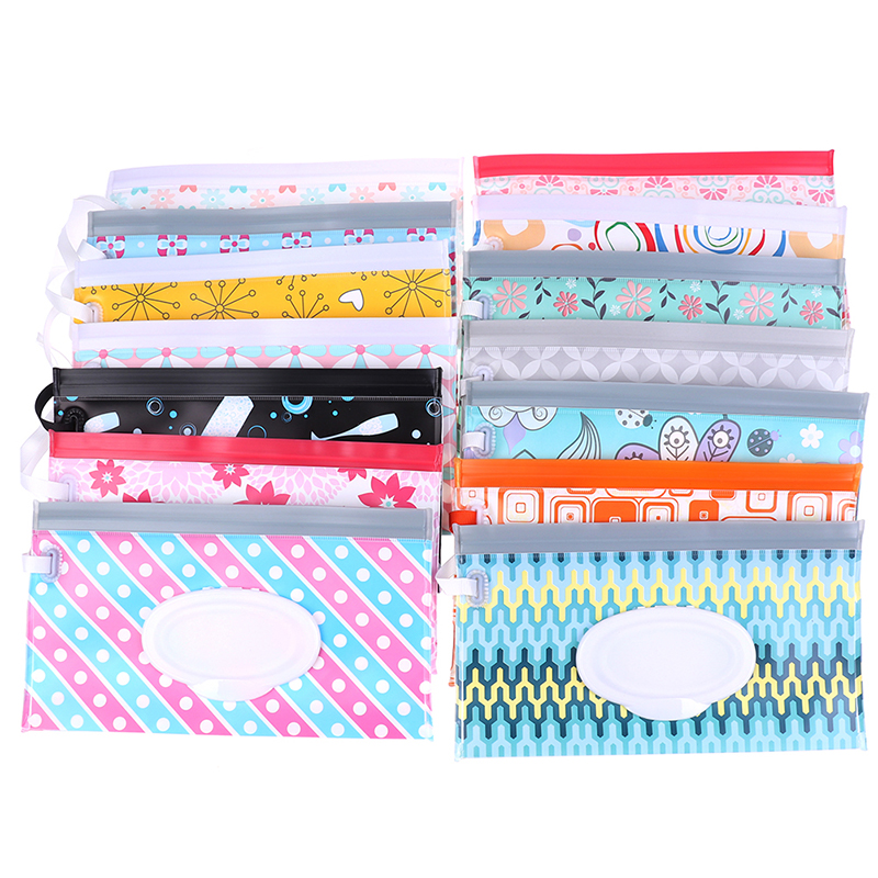 Baby Care Wet Wipe Box Eco-Friendly Wet Tissue Case Cleaning Wipes Container Case Portable Wet Wipe Bag EVA Snap Strap Wipes Bag