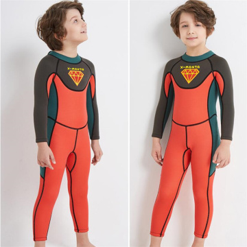 Fashion Children's 2.5mm neoprene wetsuit boys full body winter thermal swim diving suit for kids costume UV protection