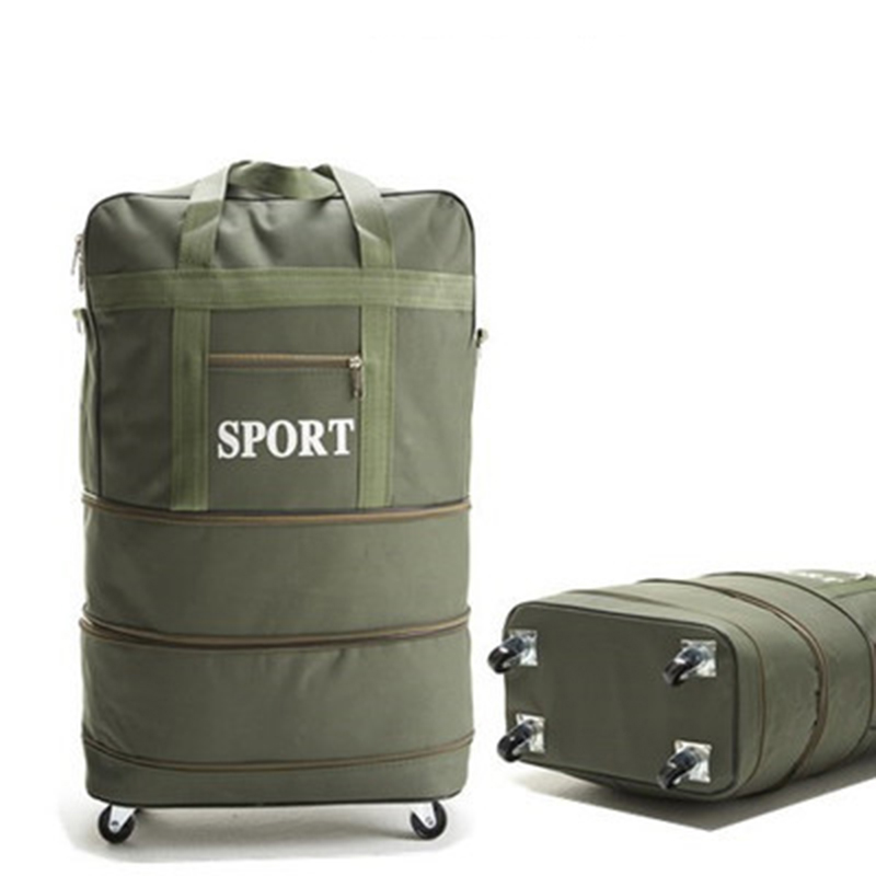 Oxford cloth duffle bag large capacity travel bag with wheel back pull bag dual-use collapsible luggage 158 air carrier package