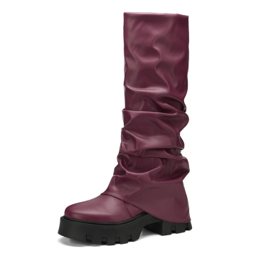 Fold Over Platform Boots for Women