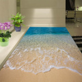 Custom Flooring Mural Wallpaper 3D Stereoscopic Beach Floor Sticker PVC Waterproof Self-adhesive Non-slip Wallpaper Home Decor