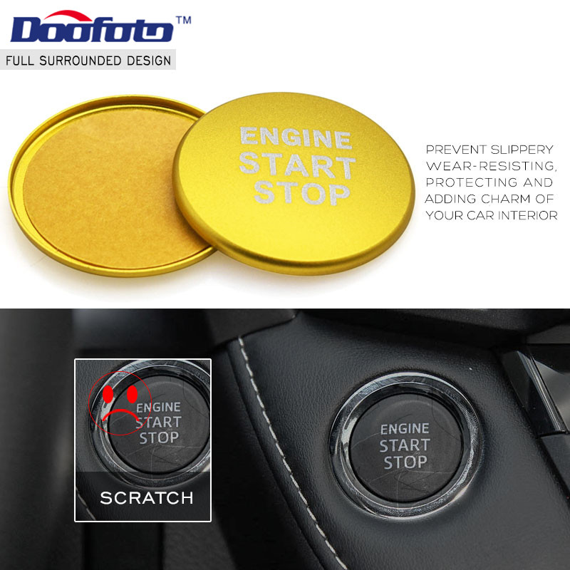 New Car Styling Accessories Fit For Toyota C HR Corolla Auris Prius Chr Cover Ring Start Stop Engine Power Button Ring Sticker