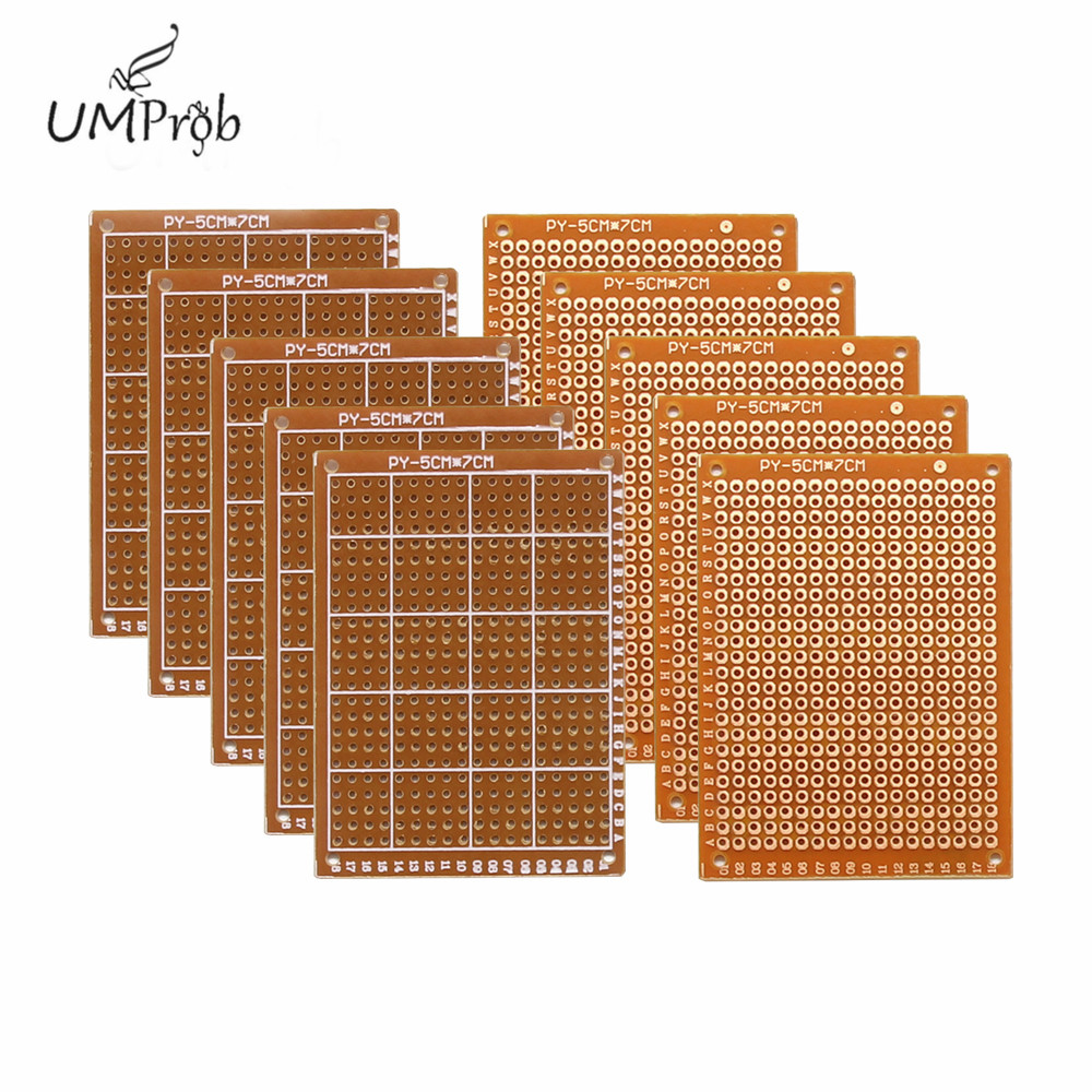 10Pcs Prototype Paper Copper PCB Universal Experiment Matrix Circuit Board 5x7CM Diy Kit
