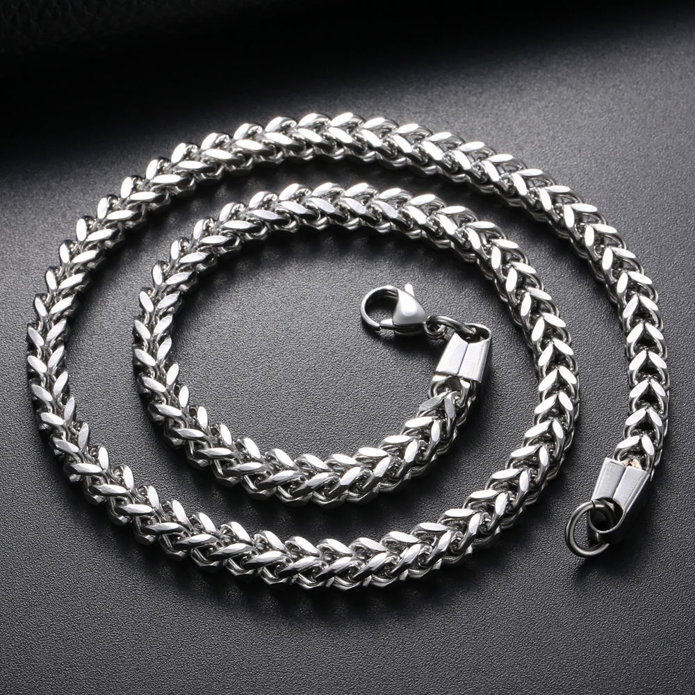 Stainless Steel Link Necklace Men 18-30 inch 3-6MM Colar Masculino Cuba Male Long Curb Double Chain Necklaces Party Anniversary