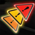 2PCS Car Auto Caution Sticker Exclamation Mark Warning Triangle Stickers Decor Reflective Warning Sticker Car Decoration