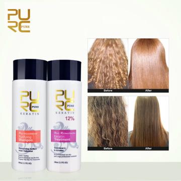 PURC 12% Formalin Keratin Hair Treatment and Purifying Shampoo Hair Care Products Set Brazilian Keratin Free Shipping