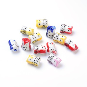 PandaHall 200pc 17x14x11mm Hot Handmade Porcelain Owl Ceramic Clay Handcrafted Jewelry Making Accessory Beads for DIY Bracelet