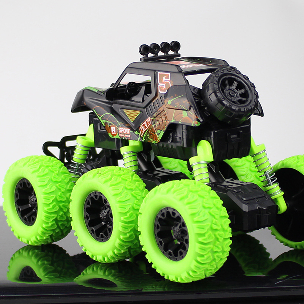 Anti Shock Monster Truck 6 Wheel Drive Crawler Off Road Vehicle Friction Powered 360 Degree Flipping Gift Toys Outdoor Toddler
