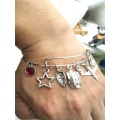 Birthstone Bracelet Mini Touring Car, Aircraft, Speedboat Ingot Pentagram Bracelet Party Gift Jewelry 9 Colors