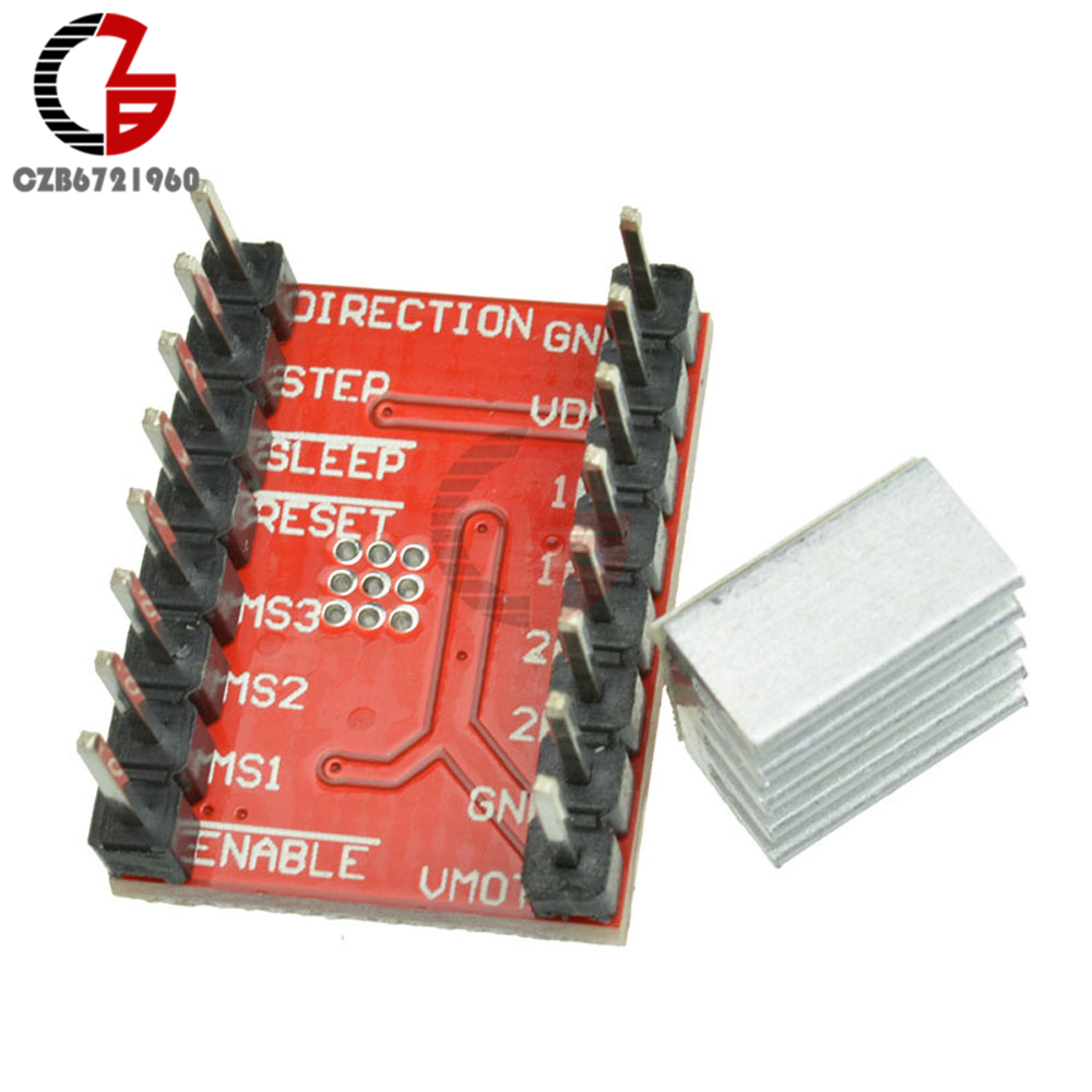 A4988 Reprap Stepper Motor Driver Board Stepper Driver Module for Arduino 3D Printer Parts Accessory with Heatsink Red