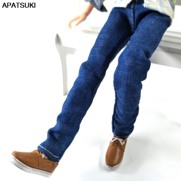 Blue 1/6 Doll Clothes Handmade Jeans Pants For Ken Doll Trousers For Barbie Boyfriend Ken Prince Male Boy Doll Casual Wear