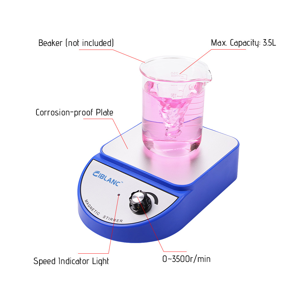 Laboratory Chemistry Magnetic Stirrer Magnetic Mixer Magnetic Stirrer Mixer Hot Plate 3500rpm Max Stirring with Stir Bar Power