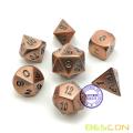 Bescon Heavy Duty Old Bronze Solid Metal Dice Set, Ancient Metallic Polyhedral D&D RPG Game Dice 7pcs Set