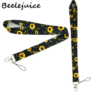 Sunflowers flowers Neck Strap Lanyard keychain Mobile Phone Strap ID Badge Holder Key Chain Keyrings cosplay Accessories Gifts