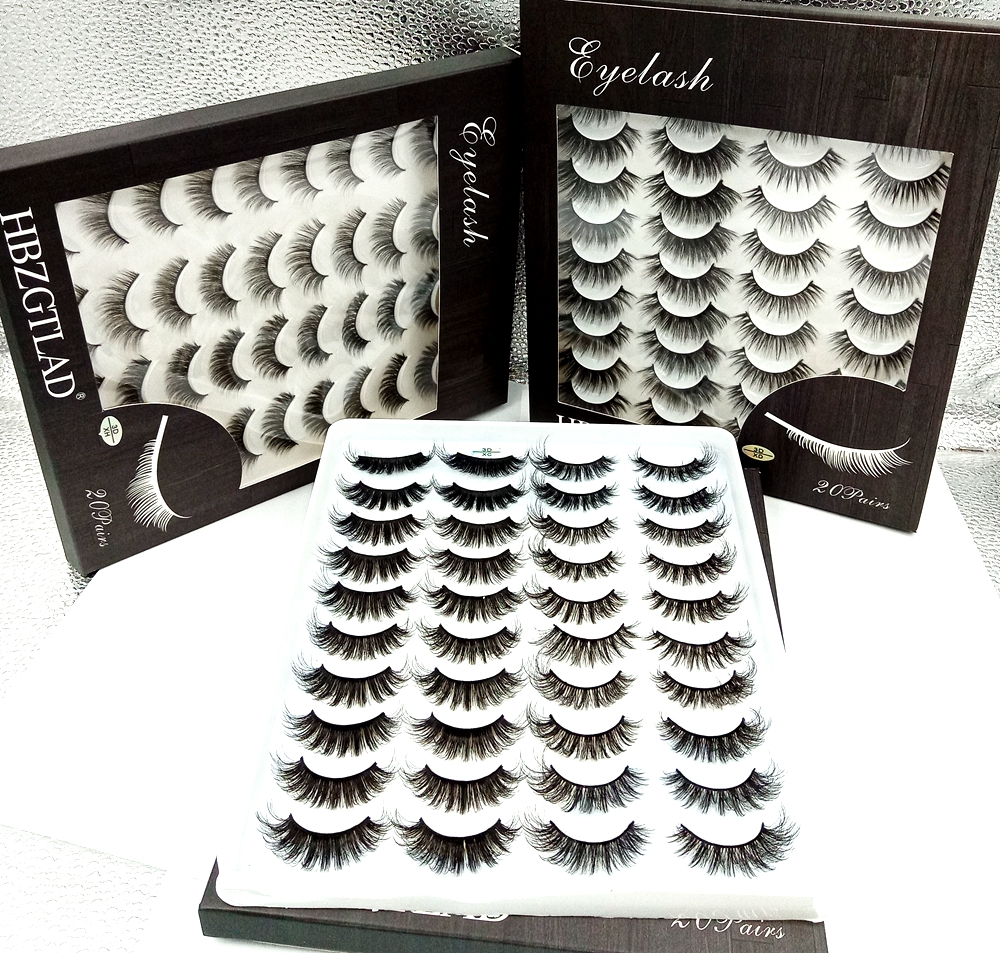 5/10/20 pairs 8-25mm fake Eyelashes 100% Mink Eyelashes Mink Lashes Natural Dramatic Volume Eyelashes Extension False Eyelashes